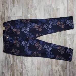 Chico's Floral Girlfriend Slim Leg Ankle Jeans